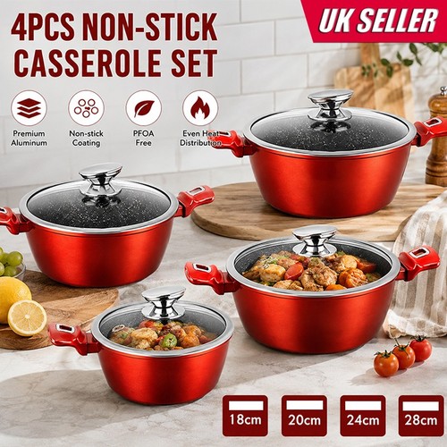 4pcs casserole set with lids - set,
